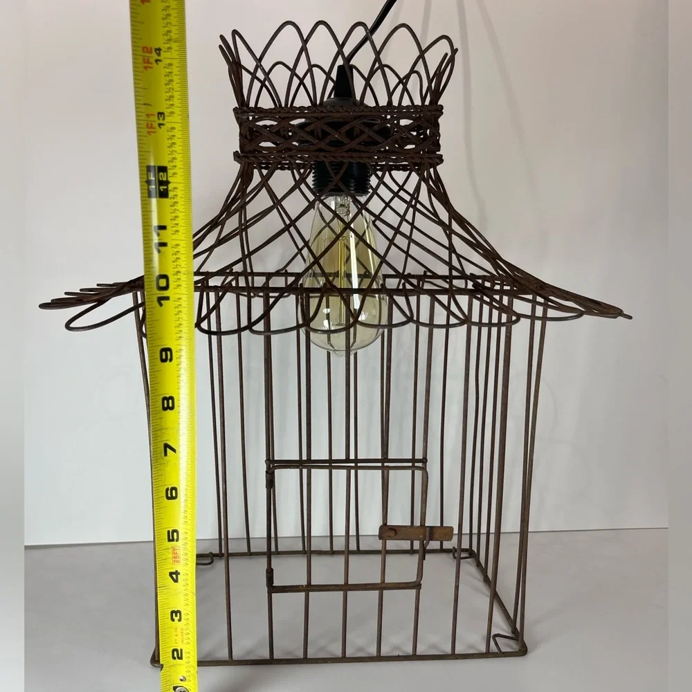 Vintage rustic birdcage pendant light